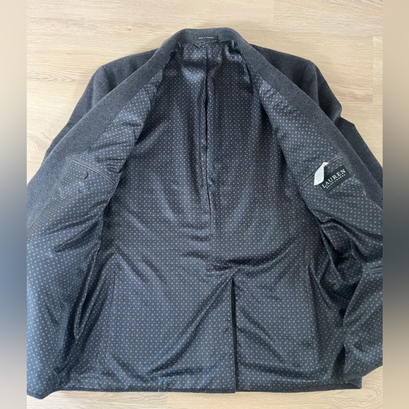 Lauren Ralph Lauren Jacket Men's 46L Wool Charcoal Gray Two Button Single Breast - Picture 6 of 7
